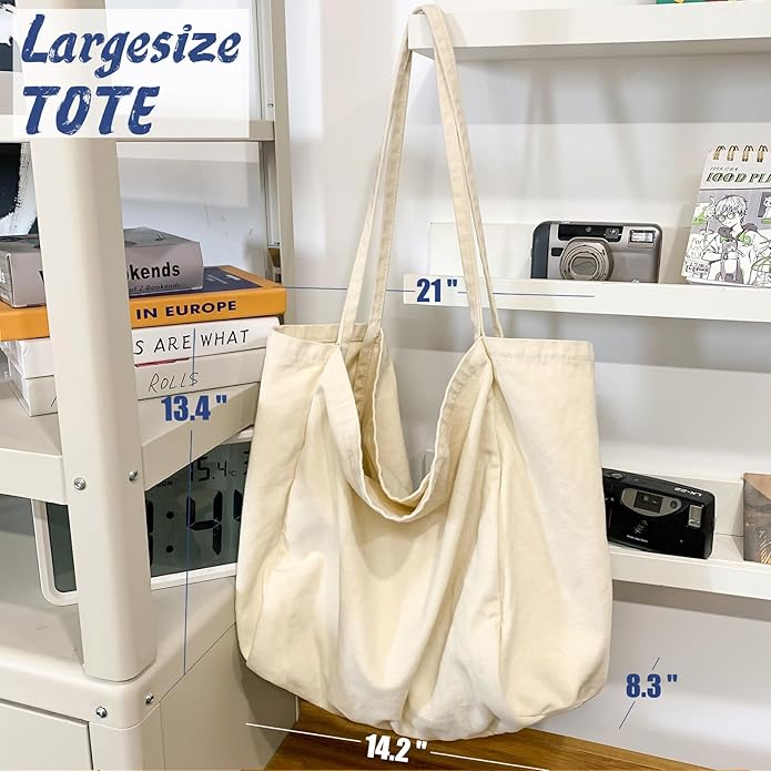 Canvas Tote Bag for Women Large Hobo Shoulder Bag for Work Travel Casual Message Bag Tote Purse handbags