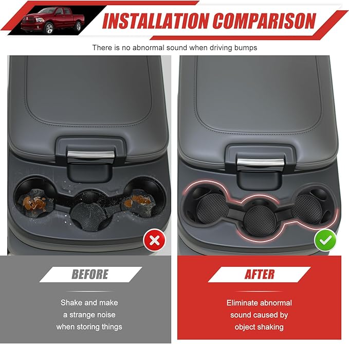 Jump Seat Cup Holder Coaster Fit for Dodge Ram 1500/2500/3500/4500/5500 2013-2018 &2019-2025 Classic Model Cup Holder Mat Pad Inserts Interior CupHolder Liner for Dodge Ram(for Ram Jump Seat)
