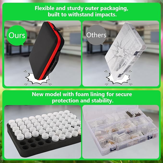 70 Slots Seed Organizer Storage Box with 10PCS Seed Envelopes, Premium Seed Containers for Various Sizes Vegetable and Flower Garden Seeds, Gardening Seed Keeper Set with Useful Accessories (Red)