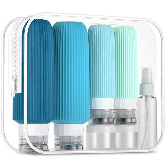 16 Pack Travel Bottles for Toiletries, Large 6oz Silicone Travel Containers, Leak Proof Refillable Liquid Shampoo And Conditioner Travel Essentials