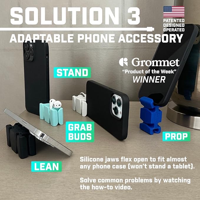 CordBrick 4pk Weighted Cord Holder for Nightstand - Phone Charger Cable Management for Travel - Phone Accessory Stocking Stuffers for Adults - Multipurpose Gift for Home, Office, Assorted