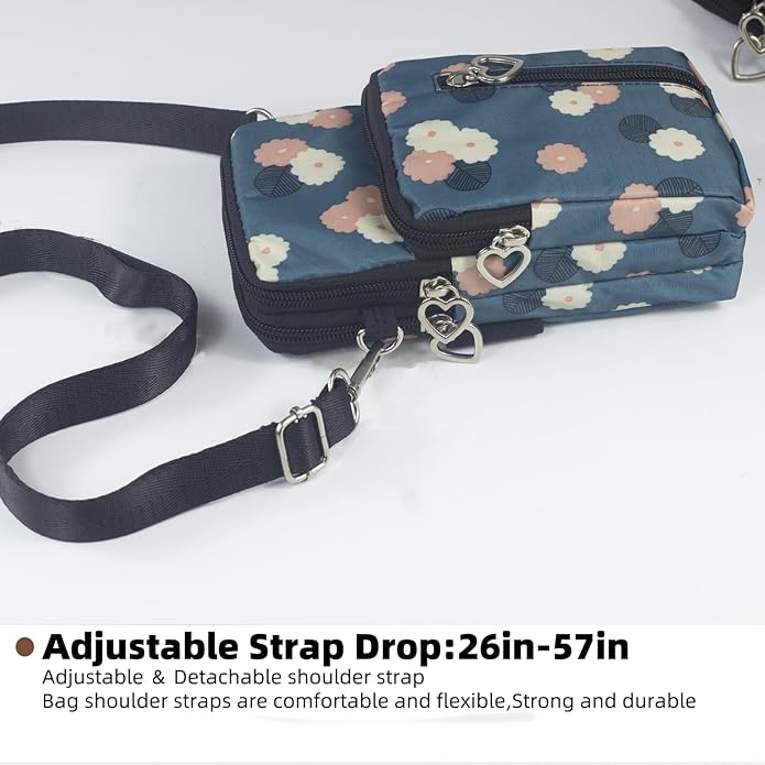 JANKS Small Crossbody Bag for Women - Mini Phone Purses with Crossbody Strap and Wallet - Nylon Arm Bag