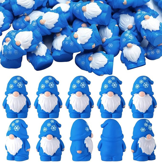 Yaomiao 50 Pcs Winter Snowflake Mini Resin Gnomes Figures Resin Mini Statues Maple Leaves Pumpkin Snowflake Gnomes Table Decor for Winter Fall Christmas Festive Home Kitchen Tiered Tray