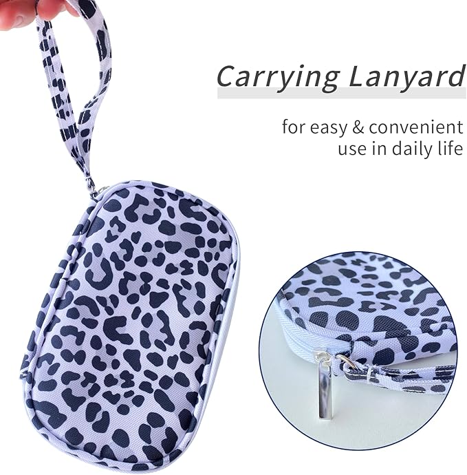 Electronics Organizer Travel Case, Cable Organizer Travel Essentials Tech Pouch,Suitable for Charger, Cable, Phone，Flash Drive,Leopard print
