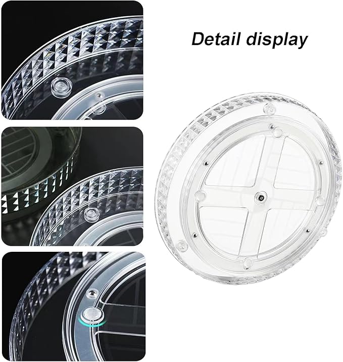 2 Tier Clear Lazy Susan Organizer for Fridge and Cabinet, 360° Rotating Makeup Organizer, Cosmetic Display Cases, Under Sink Turntable Organizer for Kitchen Bathroom Dorm