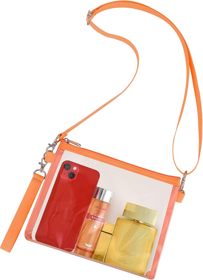 Bagenius Clear Bag for Stadium Events, Clear Purse with Detachable Strap, Sports fan Handbag Purses for Game Day and Concert