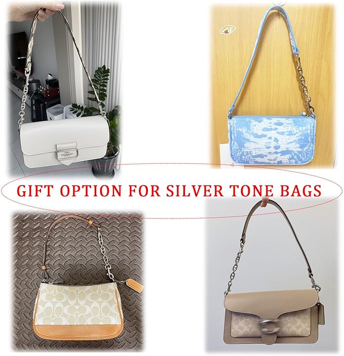 2Pcs Purse Strap Extender, Woman Bag Chain Extender, Shoulder Crossbody Purse Chain Extender for Tabby Nolita Silver (2 Strap Extender - Silver)
