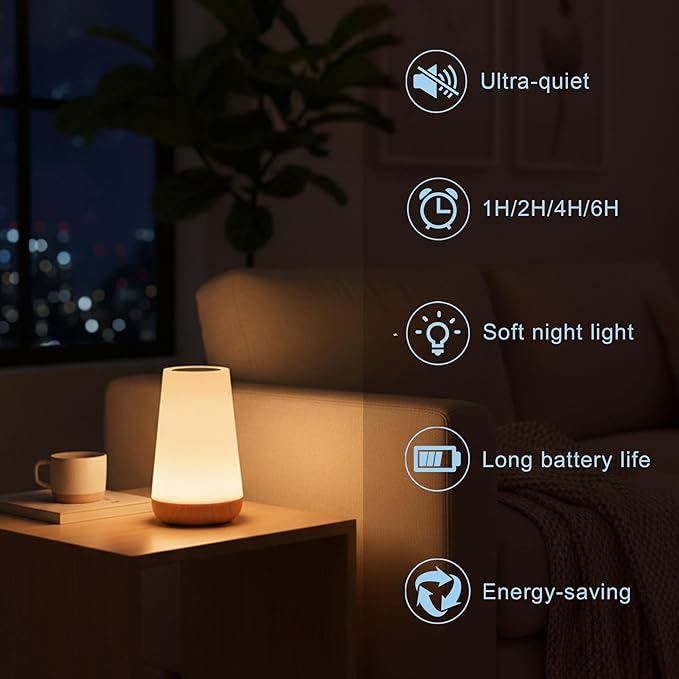 Touch Night Light for Kids: Dimmable LED Nursery Lamp for Baby - Eye-Caring Soft Warm White Light USB Rechargeable Portable Bedside for Toddlers Bedroom Living Room