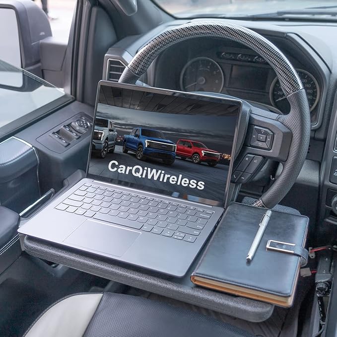 2 in 1 Automotive Car Steering Wheel Tray for Ford F150 F250 F350 Transit Ranger Bronco Explorer Fusion Mustang Truck Accessories 2004-2025,for Laptop, Tablet, iPad Or Notebook Car Travel Table