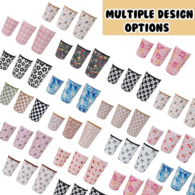 Reusable Insulated Neoprene Iced Coffee Cup Sleeve, Durable Drink Sleeve for Cold Beverages, Beverage Holder for Iced Coffee, Lush Blossom