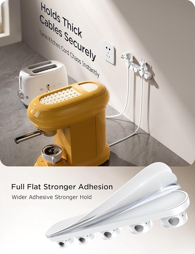 5-in-1 Magnetic Cord Organizer JOYROOM Cable Clips [Adjustable Sliding Track] Under Desk Adhesive Cord Management Wire Keeper for Computer Phone, Office Workspaces Table Organization Home Accessories