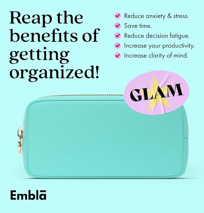 Embla Makeup Bag Travel Cosmetics Pouch and Toiletry Bag, Nylon Zipper Pouch Purse, Cute Make Up Organizer Storage Tote for Women Girls, Travel Skincare Case, Small Makeup Bags, Cotton Candy