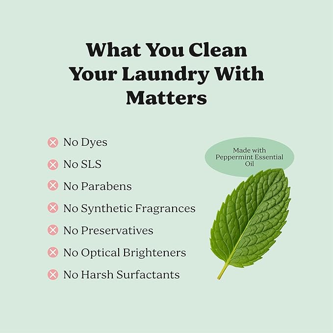 Pronounce Laundry Detergent Powder Alternative | Cleaner Ingredients. Safer for Sensitive Skin. Stain + Smell Fighting. With Essential Oils. HE Safe (Peppermint, 120 Loads)