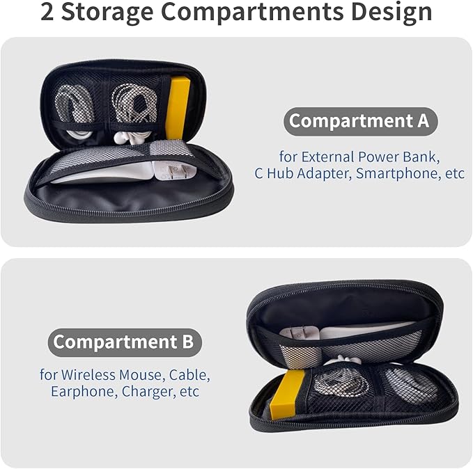 Electronics Organizer Travel Case, Cable Organizer Travel Essentials Tech Pouch,Suitable for Charger, Cable, Phone，Flash Drive,Black