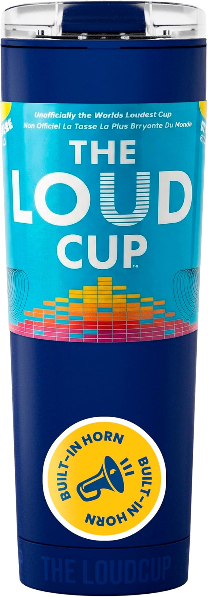 The LoudCup Blow Horn Tumbler, Cheer & Sip 2-in-1 Reusable Water Bottle with Built-In Horn for Sports Games, Tailgates, Parties & Events, BPA-Free