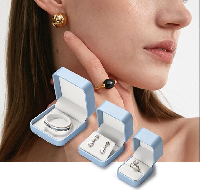 Oirlv Luxury Leather Bracelet Gift Box Bangle Box Jewelry Case Storage Case Organizer Holder(Sky Blue)