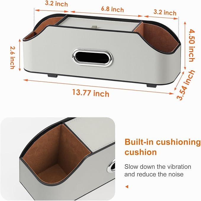 Sancaral Car Rear Backseat Extra Multifunctional Drink Cup Holder Organizers with Tissue Storage Box Organizer & Hooks for Car Seat Back (Gray)