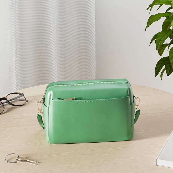 FashionPuzzle Triple Zip Small Crossbody Bag