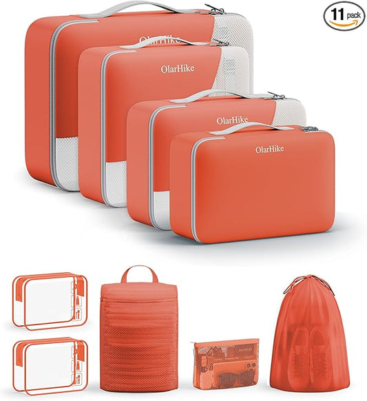 11 Set Packing Cubes for Travel, Gifts for Women Mom,Anti-Tearing Suitcase Organizer,OlarHike Vacation Essentials & Accessories for Cruise Ship