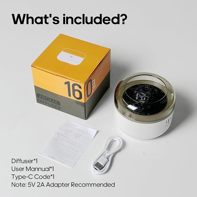 Aromatherapy Diffusers, Aroma Diffuser,160ML Essential Oil Diffuser, Humidifier, Waterless Auto-Off Protection Oil Diffusers