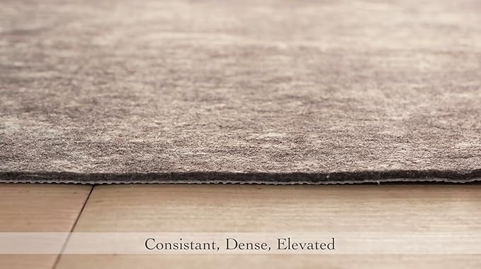 Mohawk Home 4' x 6' Premium Luxury Non Slip Rug Pad 1/4 Thick Dual Surface Felt + Rubber Gripper - Safe for All Floors, Synthetic Fiber, Grey