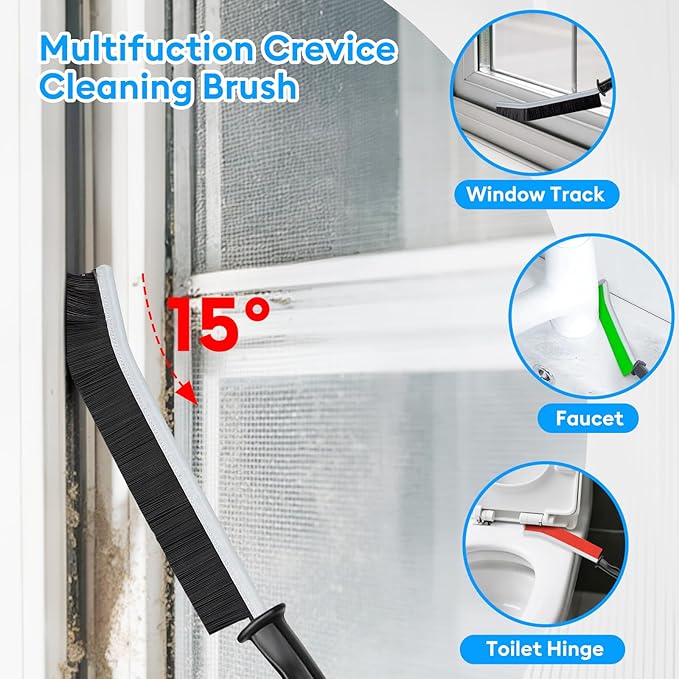 Crevice Cleaning Brush, Thin Hard Bristle Crevice Cleaning Tool Supplies for Tight Place, 11Pcs Small Household Use Cleaning Set for Kitchen, Gout, Gap, Corner, Window Track, Cup, Teapot, Bottle