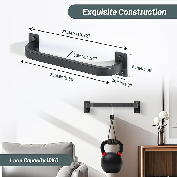 Bathroom Towel Bar, 10 inch Towel Racks for Bathroom Wall Mounted, SUS304 Stainless Steel Heavy Duty Towel Holder Bathroom Accessories Modern Home Decor, Matte Black Finished