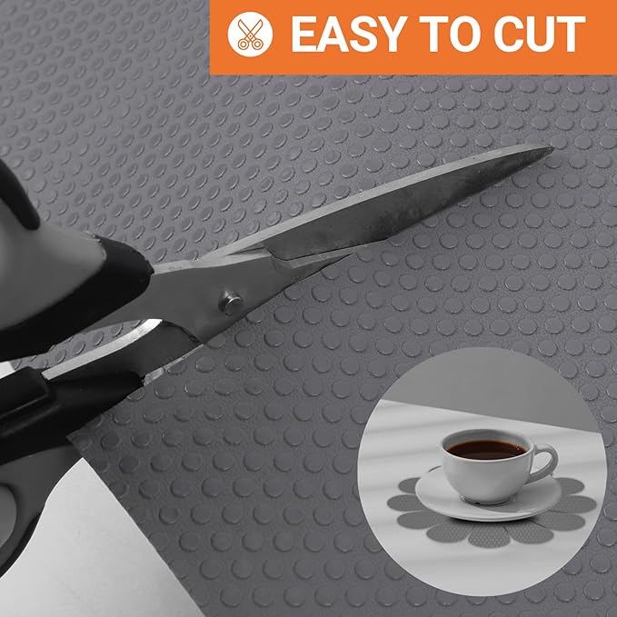 FLPMIX 16" Cabinet Shelf Liners Dark-Grey: Waterproof Kitchen Drawer Mat 16 x 300 Inch - Easy to Cut Small Cupboard Liner for Closet Pantry Shelving