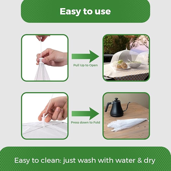 Simply Genius Food Tents for Outdoor Serving - 2-Pack Extra Large 39 in x 24 in, White - Mesh Cover & Foldable Nets for Outdoor Entertaining & Party Supplies, Picnic & Backyard Essentials