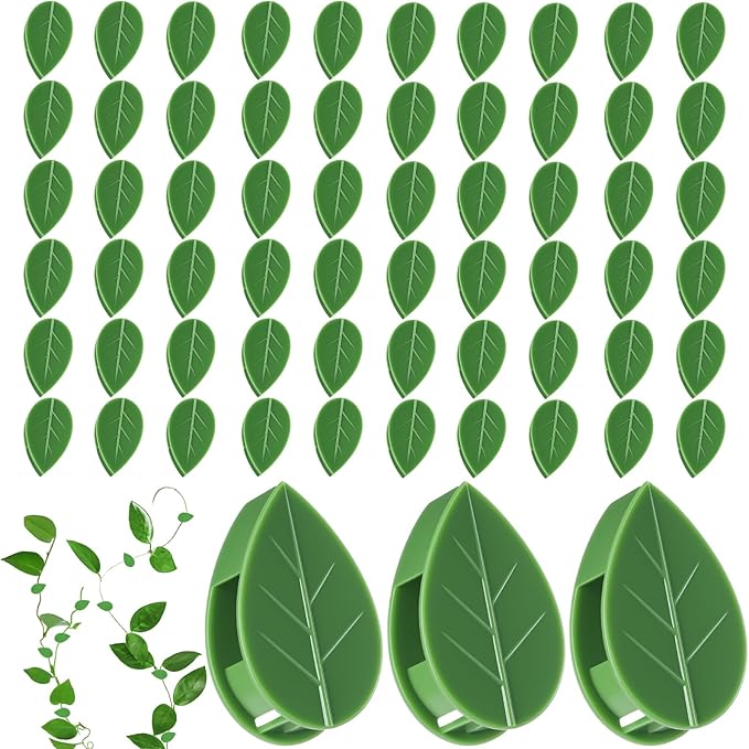 120 Pcs Plant Wall Clips, Plant Climbing Wall Fixture Clips, Wall Vines Fixing Clips with 144 Adhesive Stickers, Self-Adhesive Plant Fixer for Vine Support and Indoor Outdoor Decoration