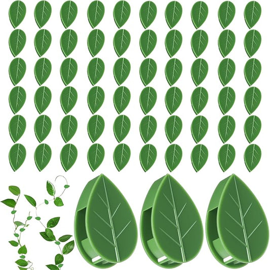 120 Pcs Plant Wall Clips, Plant Climbing Wall Fixture Clips, Wall Vines Fixing Clips with 144 Adhesive Stickers, Self-Adhesive Plant Fixer for Vine Support and Indoor Outdoor Decoration