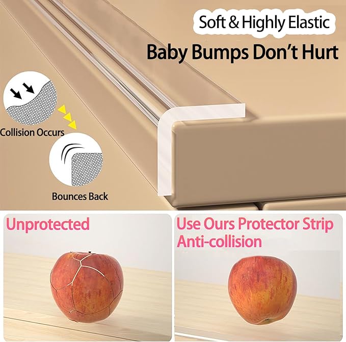 Clear Soft Corner Protectors for Furniture Strip,0.8in x13FT,Sharp Edge & Table Bumper,Window Edge,Wall Protector, Soft Corner Guards Safe for Proof,Table Corner Protectors in Family