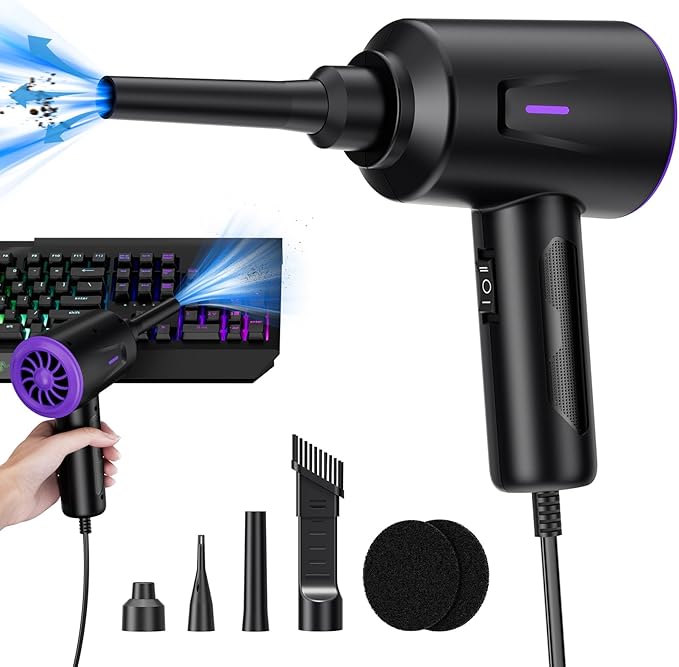 Goweto Electric Air Duster - Air Blower - Multi-Use Compressed Air Duster for Keyboard, Computer, and PC - 5.74 oz Powerful Motor
