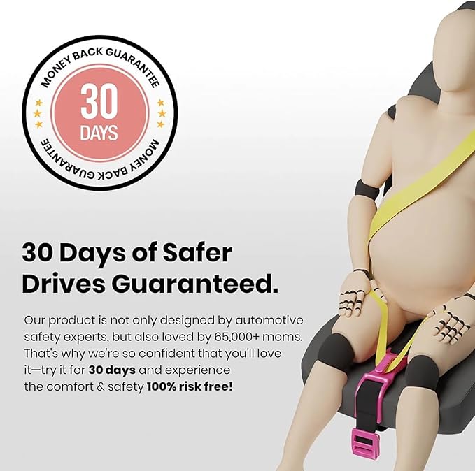 Mimibelt Pregnancy Safety Belt Cover, Universal Seatbelt Shoulder Pad Set and Cushion, an in-car Accessory Designed to Enhance Riding Comfort-Black