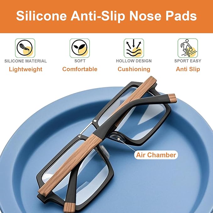 Silicone Anti-Slip Eyeglass Nose Pads, 2.5mm Thick Comfort Air Chamber Nose Pads for Glasses, with Sticky Backing (12 Pairs, Black)
