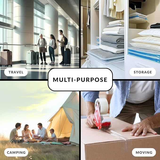 12 Pack Vacuum Storage Bags with Electric Pump, Compression Space Saver for Comforters, Bedding, Blanket Storage, Vacuum Seal Bags for Clothing, Luggage and Closet Organizer,