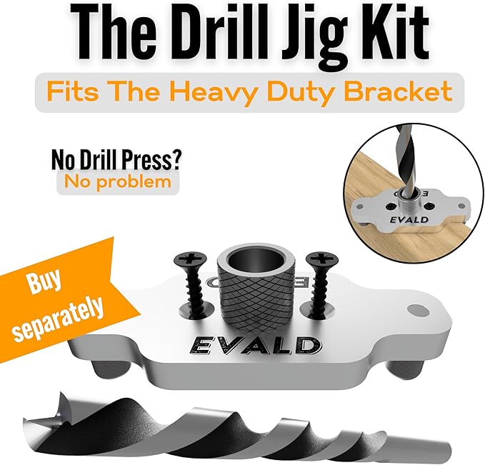 EVALD Heavy Duty Floating Shelf Bracket | 6-Inch Floating Mantel Mount, Blind Shelf Supports, and Anchors | Floating Shelf Hardware for Home and Office Decor | Fireplace Mantel Brackets (6 Pack)