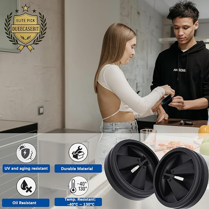 3-3/8 Inch Garbage Disposal Splash Guard, Upgraded Quiet Collar Sink Baffle Drain Plug, Replacement for InSinkErator Evolution Series Disposals，2 PCS
