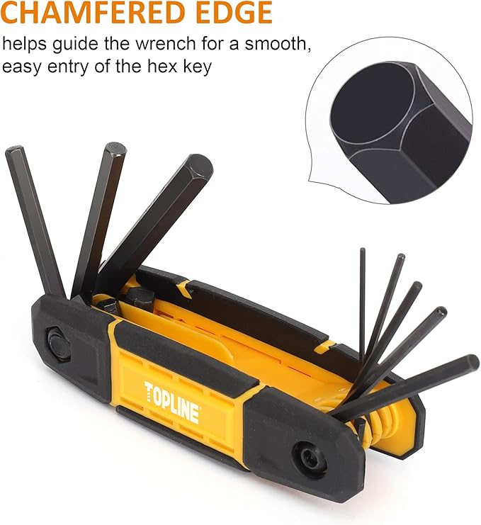 Topline 25-Piece Folding Allen Wrench Set, SAE, Metric, Torx Hex Key Set Included, 3 Pack Portable Allen Key Set for Basic Home Repair and General Applications