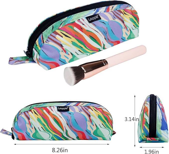 Gloppie Travel Makeup Brush Holder - Compact Cosmetic Bag, Spacious Portable Cosmetic Bag for Organizing Your Brushes On-the-go, Watercolor