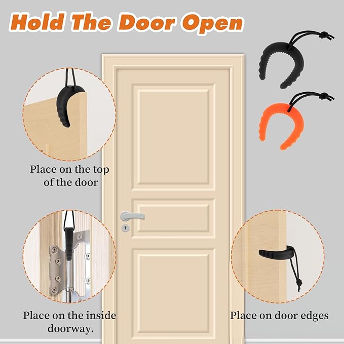 4 Pcs First Responder Door Stop, Rubber Door Stopper Wedge Doors Jam for Law Enforcement Police Firefighter Emergency Medical Services Gear Accessories (2 Black/2 Orange)