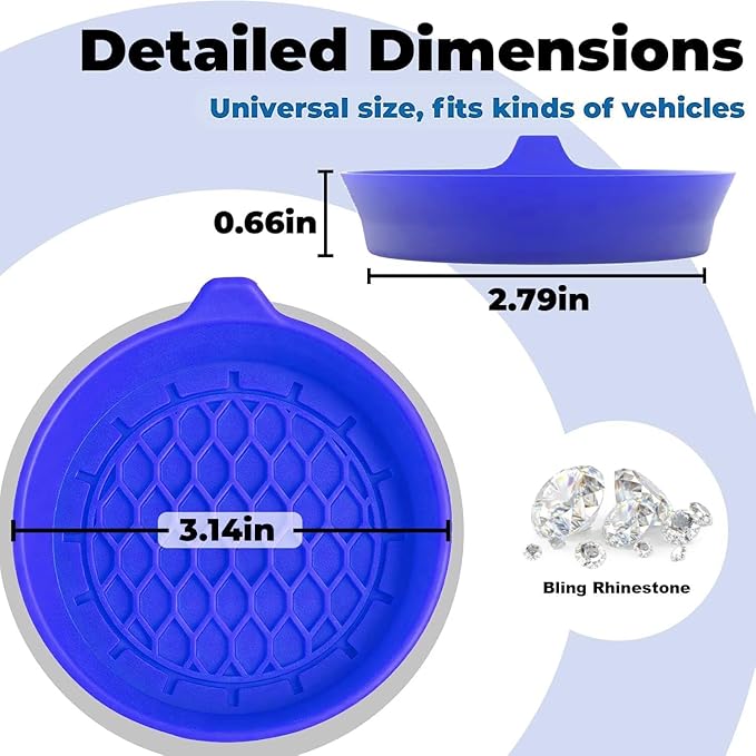 4 PCS Car Cup Coasters, Universal Cup Holder Coaster for Car Accessories, CupHolders Insert for Women Non-Slip Silicone Car Cup Holder Coasters