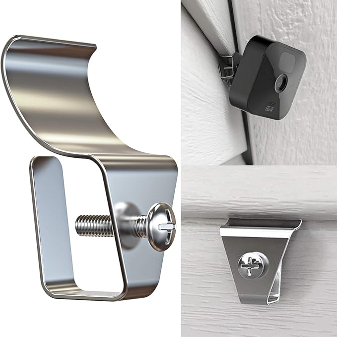 12-Pack Vinyl Siding Hooks for All-New Blink Outdoor Camera, No-Hole Needed Outdoor Siding Clips for Mounting Blink Outdoor Security Camera System, Stainless Steel Siding Mount 12pcs