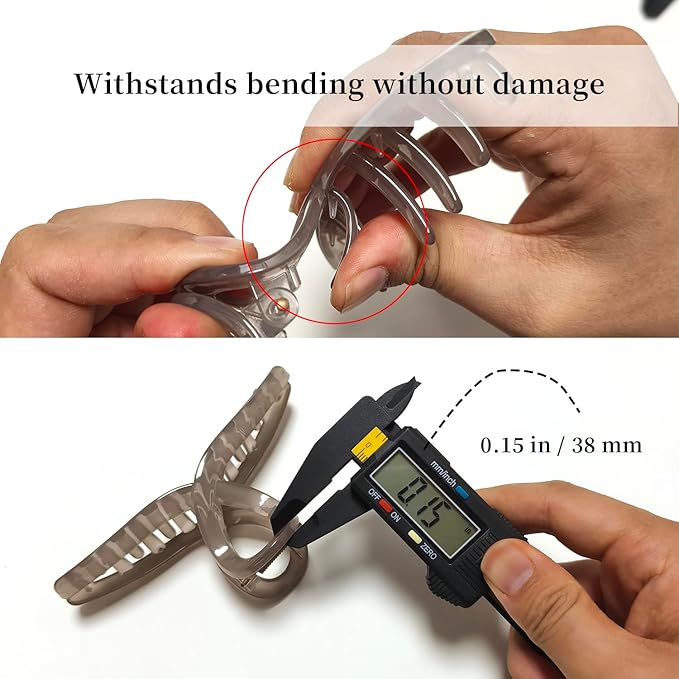 5 Inch Hair Claw Clips Extra Large No Slip Big Jelly XL Clip for Thick Curly Long Hair Women, 4 Pack