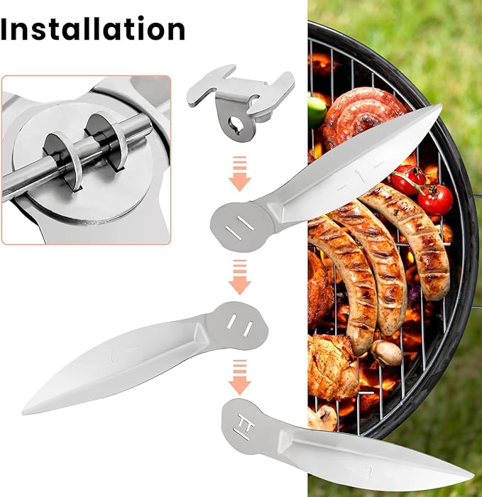 22.5-Inch One-Touch Cleaning System Kit – Stainless Steel Ash Removal Tool, Compatible with We BER 7444 Grill Parts