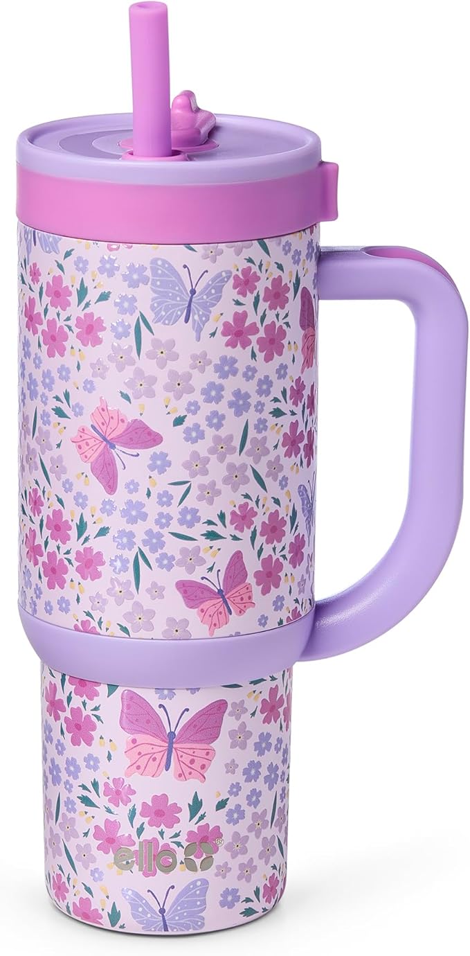 Ello Oasis 18oz Stainless Steel Kids Tumbler with Handle & Retracting Straw, 100% Leakproof, Double-Wall Vacuum Insulated, Kids Water Bottle for School, BPA Free, Dishwasher Safe, Winging It