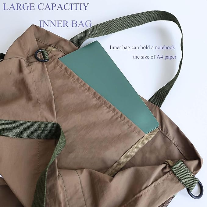 Foldable Travel Tote Bag, Water-Resistant Tote Bag with 3 External Mesh Pockets for Travel, Daily Use, Outdoor