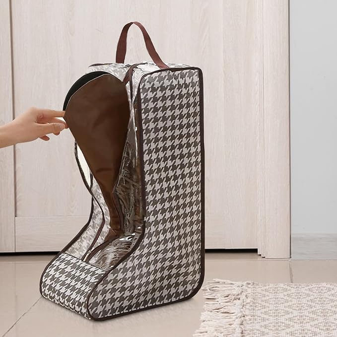 4 Pcs Boot Storage Bag, Portable Waterproof and Dustproof Boot Bags for Cowboy Boots (2*High + 2*Short)