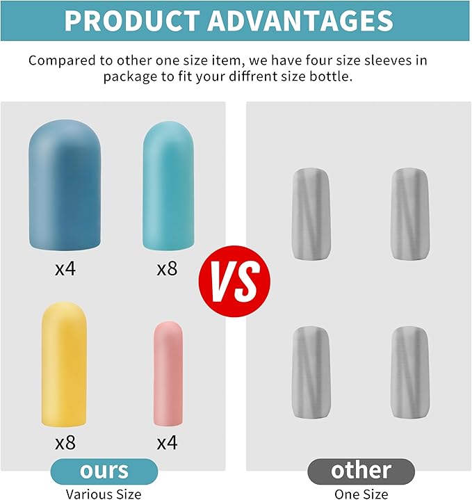 TRANOMOS Silicone Bottle Covers Travel Essentials for Women Men, Beach Vacation Essentials, Travel Size Toiletries Accessories, Cruise Ship Essentials 2026, Must-Haves, Leak-Proofing