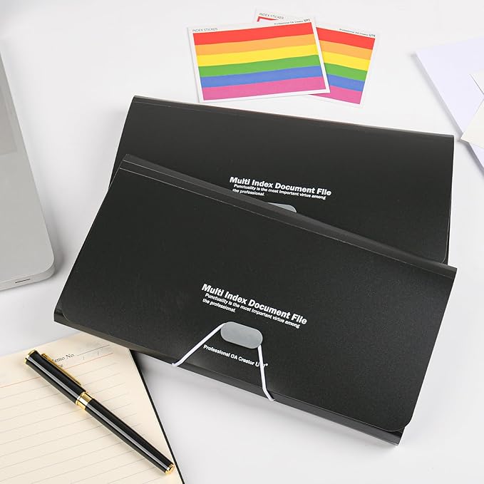 2 Pcs 13 Pockets Expanding File Folders,B6 Accordion Folders/Portable Receipt Organizer/for Receipts, Taxes, Monthly Bills, Cards, Checks, Coupons, Vouchers, Change